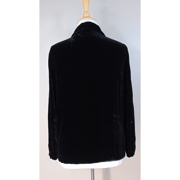 Vintage Y2k Black Velour Button Up Top Womens Size XL Long Sleeve whimsygoth 90s - Picture 5 of 7